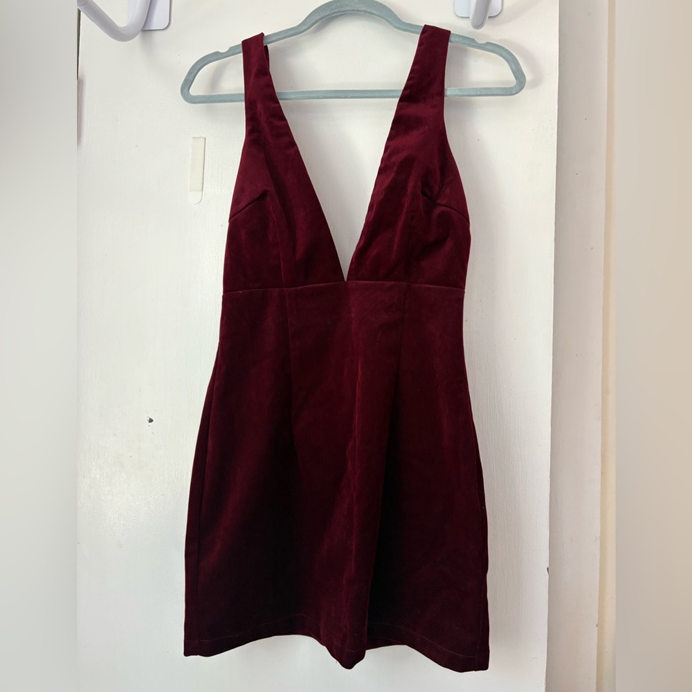 Superdown Deep Red Backless Dress